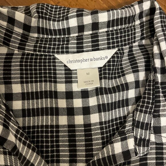 Christopher & Banks Button Up Plaid Blouse - Picture 3 of 3